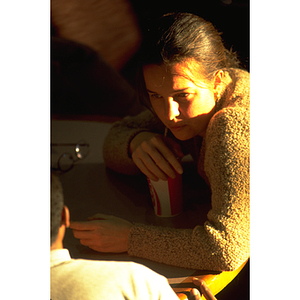 Students in food court area of Ell Center