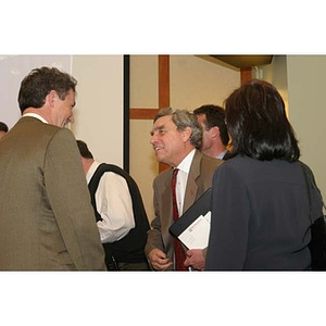 Bob Davis and President Freeland converse at the Training Future Innovators Entrepreneurs Panel