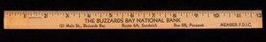 Ruler advertising the Buzzards Bay National Bank