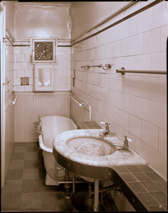Interior view of the H.H. Richardson House, bathroom, 25 Cottage Street, Brookline, Mass., undated