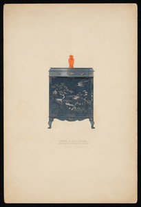 "Cabinet of Blue Lacquer, Decorated with Silver and Gold"