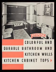 Formica colorful and durable bathroom and kitchen walls, kitchen cabinet tops, Formica Insulation Company, 4660 Spring Grove Avenue, Cincinnati, Ohio