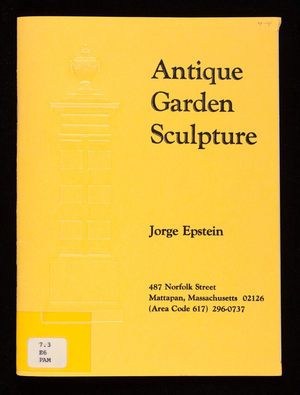 Antique garden sculpture, Jorge Epstein, Mattapan, Mass.