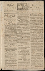 The Boston-Gazette, and Country Journal, 9 August 1773