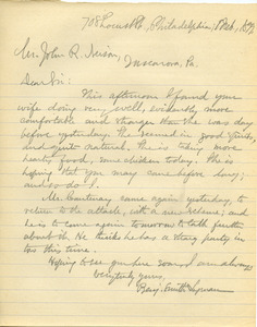 Letter from Benjamin Smith Lyman to John R. Neison