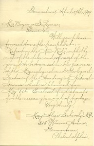 Letter from Mary Alice Schively to Benjamin Smith Lyman