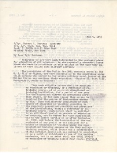 Letter from Massachusetts State College to Robert E. Bertram