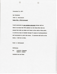 Memorandum from Mark H. McCormack to Jay Michaels