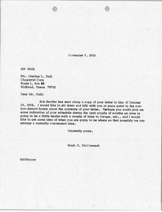 Letter from Mark H. McCormack to Charles L. Hall
