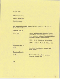 Memorandum from Mark H. McCormack to Edward J. Keating