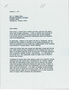 Letter from Mark H. McCormack to H. Galen Allen