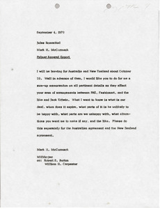 Memorandum from Mark H. McCormack to Jules Rosenthal