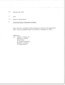 Memorandum from Mark H. McCormack to list