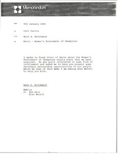 Memorandum from Mark H. McCormack to Curt Curtis