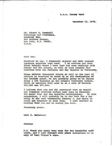 Letter from Mark H. McCormack to Robert D. Campbell