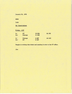 Memorandum from Judith A. Chilcote to Mark H. McCormack