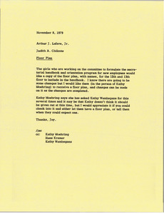 Memorandum from Judith A. Chilcote to Arthur J. Lafave, Jr.