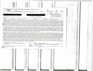 Telephone transfer authorization for business savings account form