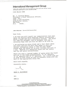 Letter from Mark H. McCormack to J. Richard Munro