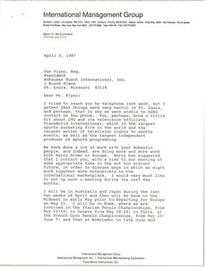 Letter from Mark H. McCormack to Dan Flynn