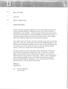 Memorandum from Mark H. McCormack to Jay Lotz