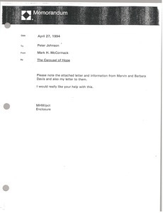 Memorandum from Mark H. McCormack to Peter Johnson