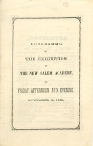 Exhibition program for an event at New Salem Academy