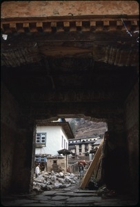 Gate to Junbesi Tibetan Monastery on Everest trek