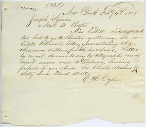 Letter from C. H. Ogden to Joseph Lyman