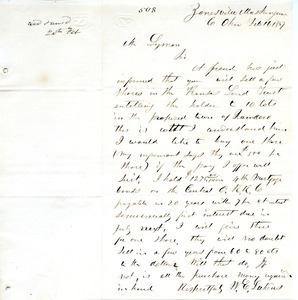 Letter from William E. Lukens to Joseph Lyman