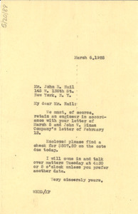 Letter from W. E. B. Du Bois to John E. Nail