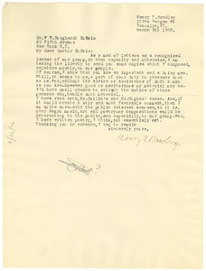 Letter from Henry T. Bradley to W. E. B. Du Bois
