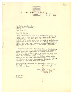 Letter from Garth Cate to W. E. B. Du Bois