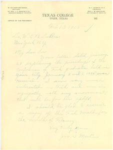 Letter from James S. Martin to W. E. B. Du Bois