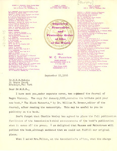 Letter from George B. Murphy, Jr. to W. E. B. Du Bois