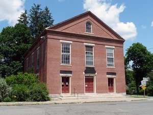 Montague Center Library: exterior of the front entrance to the library