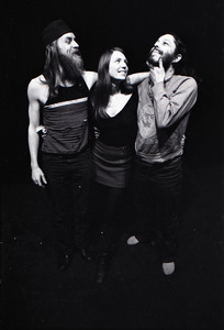 Lannes Kenfield (l), Sandy Nisson, and Tuli Kupferberg in a perfomance of the Revolting Theater at Emerson College