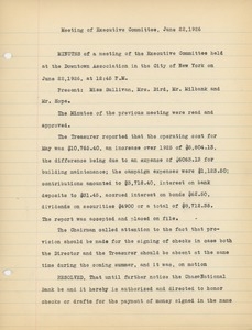 Meeting minutes of the Executive Committee for the Institute for Crippled and Disabled Men