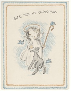 Christmas card from Joseph Langland to Judith G. Wood Langland