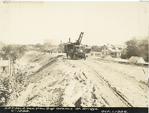 General view north of Adams Street bridge