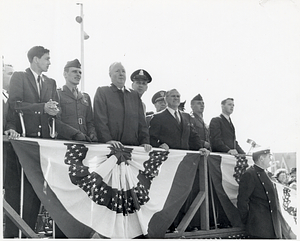 Mayor John F. Collins and Massachusetts Governor John A. Volpe with several unidentified men