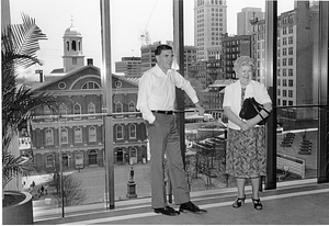 Mayor Raymond L. Flynn in his office with unidentified woman