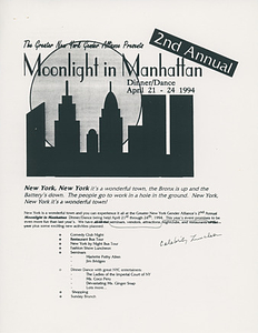"Moonlight in Manhattan" Second Annual Event Flyer