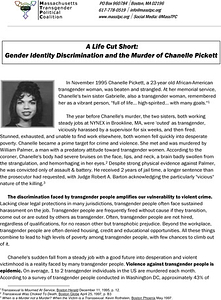 A Life Cut Short: Gender Identity Discrimination and the Murder of Chanelle Pickett