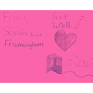 Letter from Charlotte A. Dunning Elementary School, Framingham