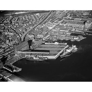 Charlestown, Waterfront, grain elevator, Navy Yard, various boats, Boston, MA