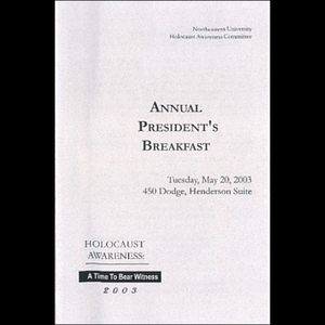 Annual President's Breakfast program, 2003.