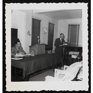 William J. Lynch presiding over the Board of Overseers meeting