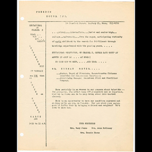 Flier advertising Freedom House Coffee Hour featuring Norman Meyer of the Massachusetts Citizens Committee for Educational Television