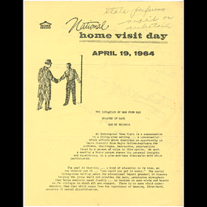 Flier promoting National Home Visit Day